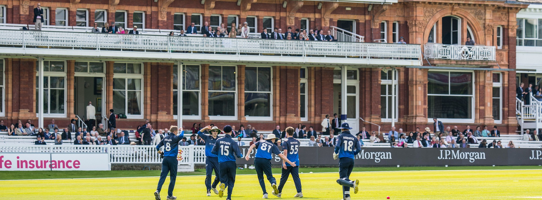 Oxford University Cricket Club Men's Blues celebrating a wicket at Lord's
