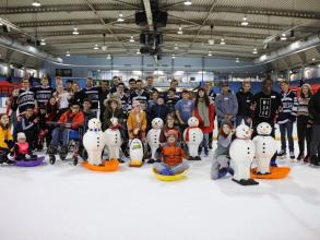 visually impaired ice hockey session attendees